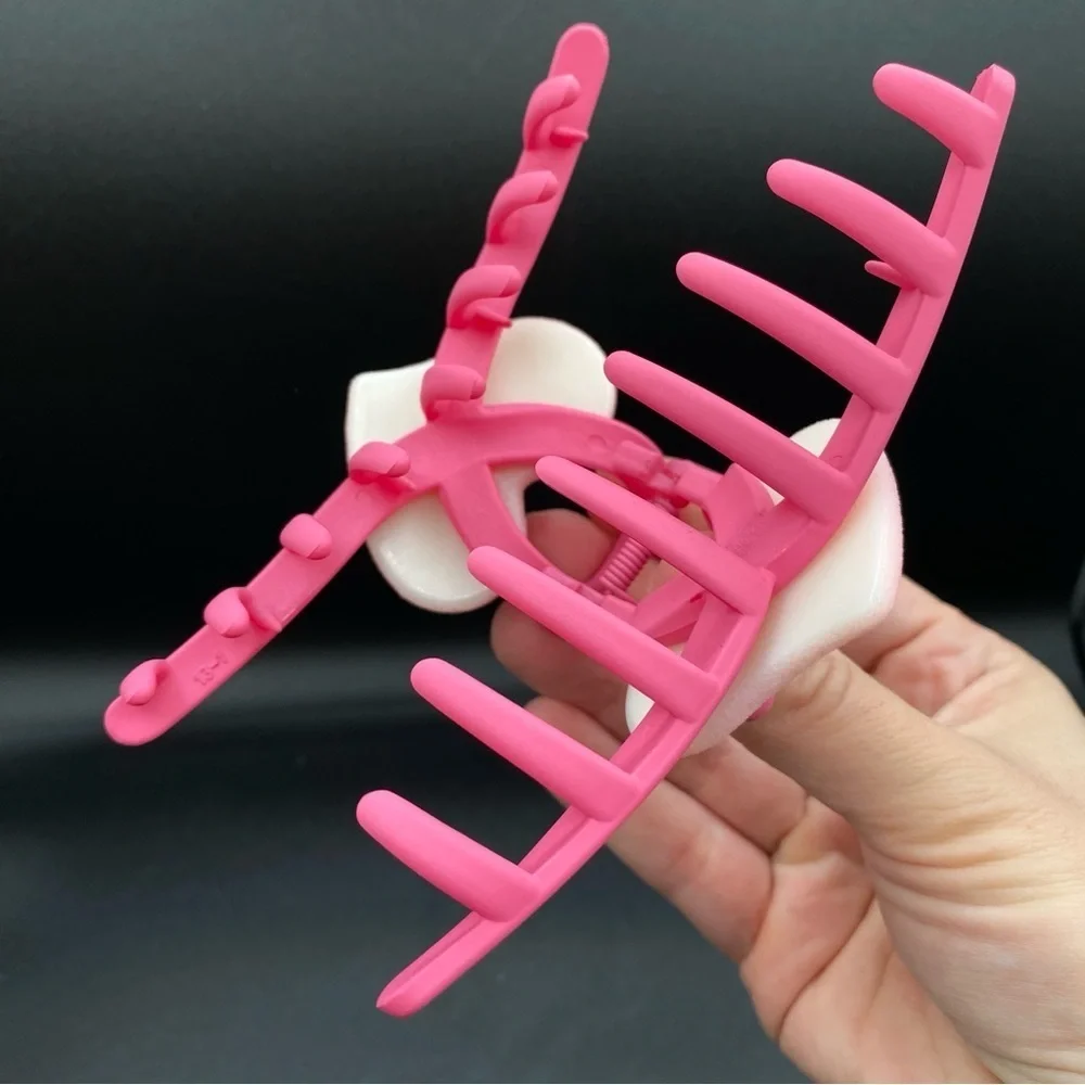 Barbie Pink Heart Matte Hair Claw Large
